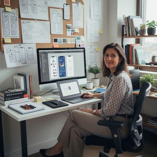 Digitális grafikai szoftver használata a tervezési folyamat során.